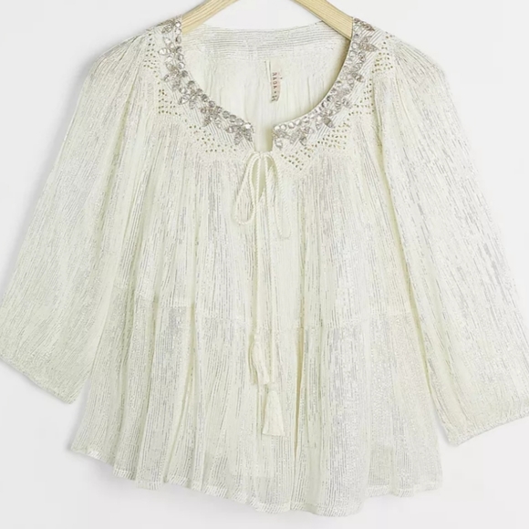💯%Anthropologie Madi Shimmer Swing Blouse - Picture 4 of 12